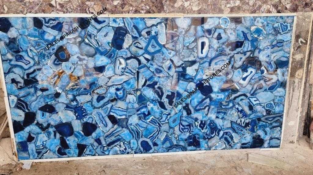Premium Botswana Blue Agate Stone for Countertops and Walls