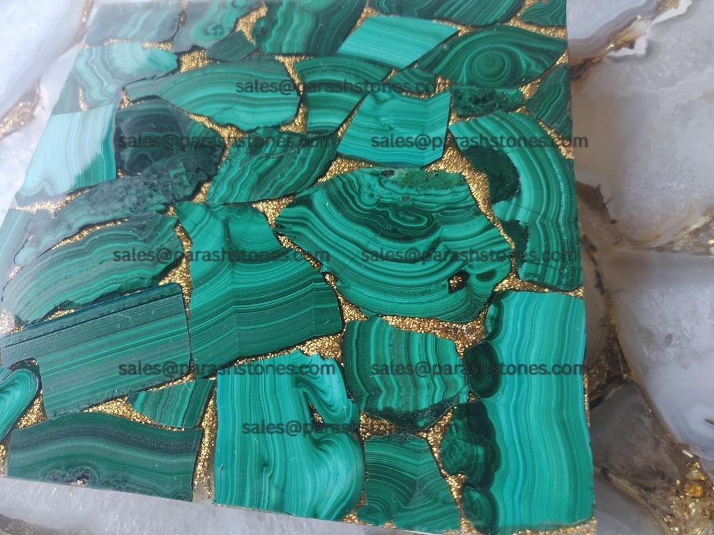 Malachtite With Gold Fill slab-2