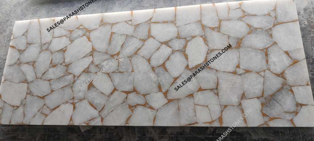 Elegant White Quartz with Gold Veining for Kitchen and Backsplash