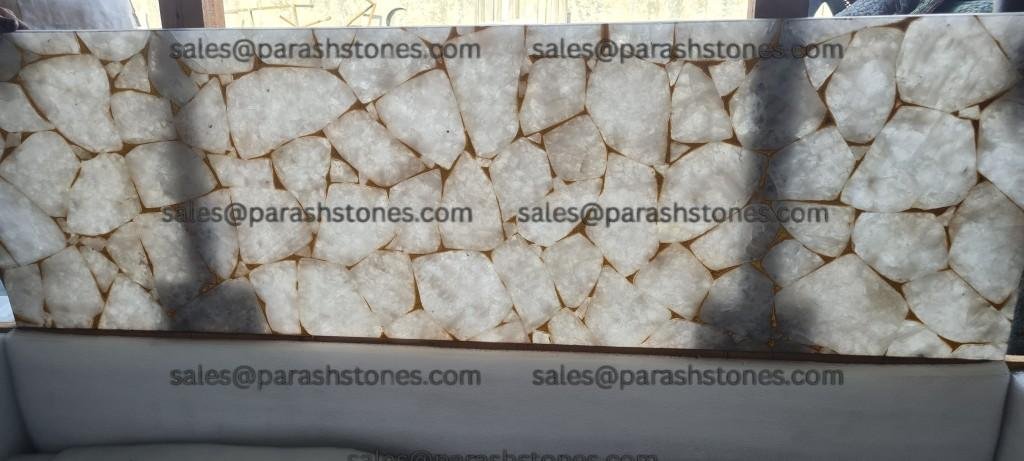 White Quartz With Gold Fill
