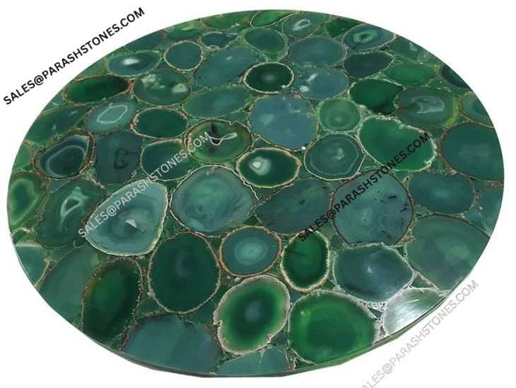 Brazil Green Agate round table top