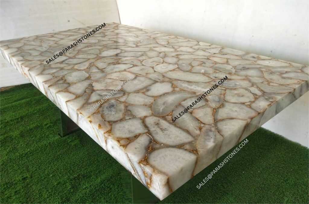 white-agate-golden-foil-slab top
