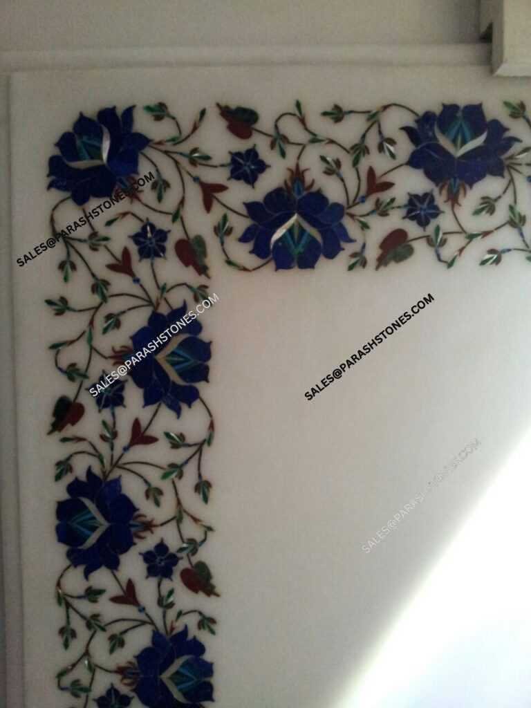 Gemstone Inlay tile border Work