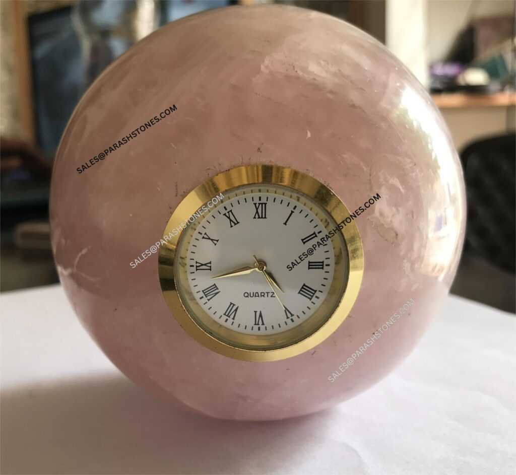 Pink Agate Sphere Clock