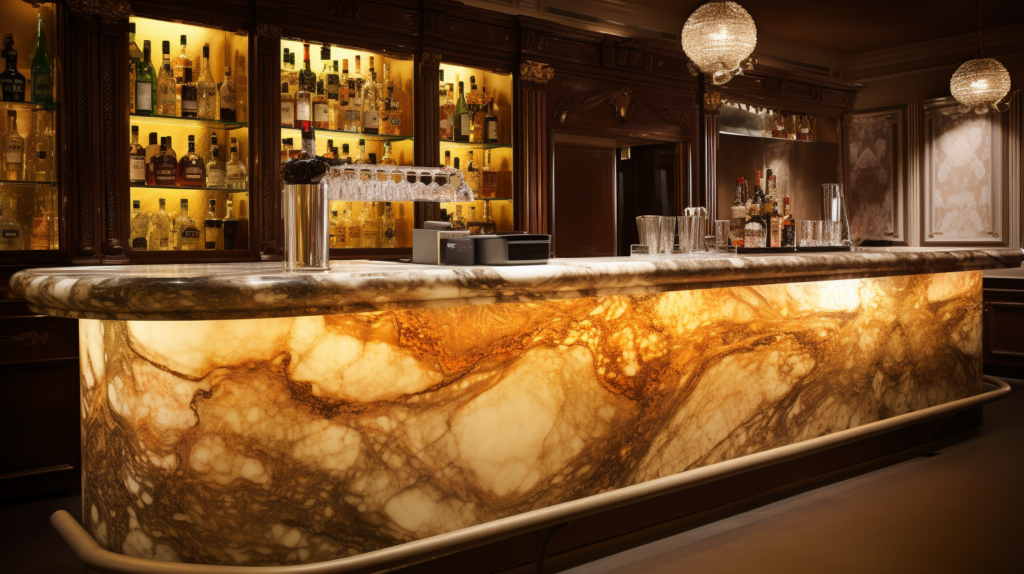 Gemstone Bar Counter Installation