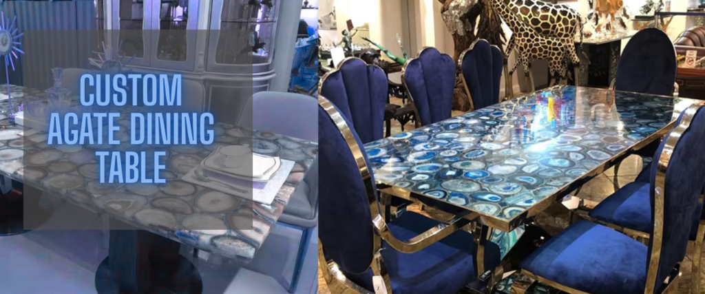 Custom agate dining table